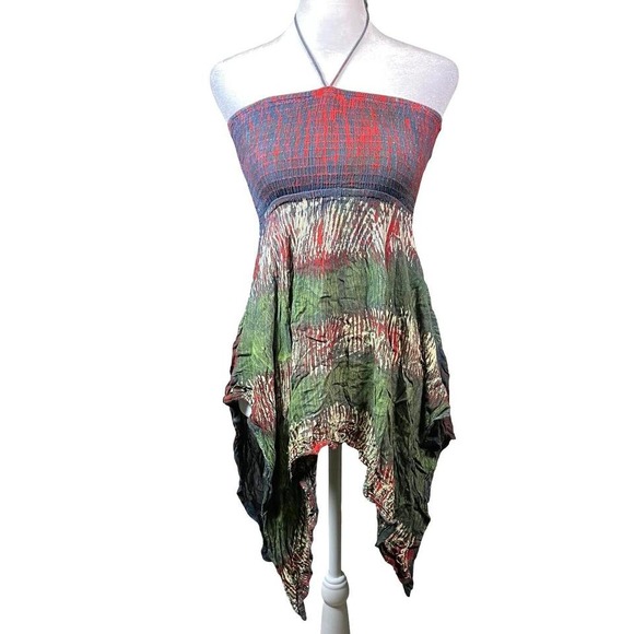 Dresses & Skirts - Boho Indie Fairycore Flowy Sequined Halter Dress Size Large